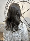 オリーブベージュ×レイヤーカット