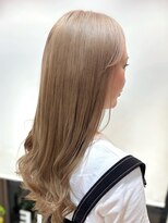 ジル ヘアアンドメイク 恵比寿(JILLE hair&make)&nbsp;透明感ミルクティベージュブロンドブリーチダブルカラー巻き髪