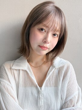 リヤン 表参道(lyann) ダークパープルミルクブラウンワンホンレイヤー外ハネボブa