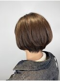 大人かわいい前髪セシルカットココアブラウンフリンジウェーブ