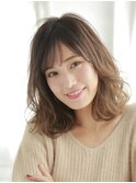 シースルーバング愛されひし形レイヤーミディアム