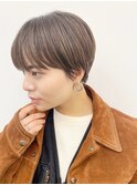 【Say.福岡】丸みハンサムショート×グレーベージュ×ラベンダー