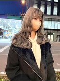 #ブリーチカラー#ウェーブ巻き#ミディアム
