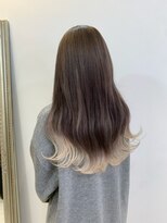 アンククロス 青山店(ANKH CROSS)&nbsp;艶々グレージュロング×毛先ホワイトカラー【Mizuki】