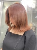【切りっぱなしボブ/エアリーロング/美髪/ピンクブラウン/渋谷】