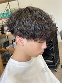 マッシュスパイラルパーマツイストスパイラル波巻きメンズ