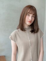 大人かわいい／20代30代／バングカット/オリーブベージュ