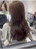 ロングレイヤー/オリーブグレージュ/アッシュグレー/くびれヘア