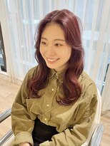 テトラ バイ ネオリーブ 横浜西口店(tetra by neolive)&nbsp;ブリーチ無しWカラー　ピンクラベンダー　ウェーブ巻き横浜★