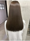 ホワイトグレージュミニウルフチェリーブラウンデジタルパーマ