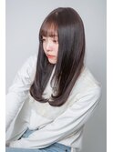 チョコレートブラウン/レイヤーカット/ストレートロング