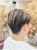 メンズ刈り上げマッシュ×ハイライト