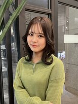 サラ 山口店(SARA)&nbsp;透明感カラー/ミディアムレイヤー/くびれ巻き/顔まわりレイヤー