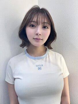 暗髪×韓国風くびれボブ[髪質改善/レイヤーボブ/10代代30代]