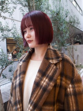 ユルクメゾンシティ 名古屋(JURK MAISON CITY) (natsu style) 赤髪 切りっぱなしボブ