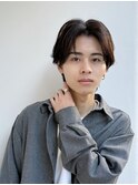 メンズショートヘアフェザーニュアンスパーマ暗髪K20260306