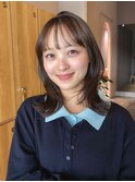 似合わせカット　ミディアムレイヤーカット　大人ガーリー　前髪