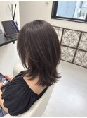 フレンチカジュアルブラウン レイヤーパーマ×ハッシュカット