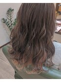 セミロング×インナーカラー