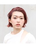 くすみピンク×ボブ