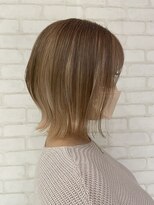 ビス ヘア アンド ビューティー 西新井店(Vis Hair＆Beauty)&nbsp;アンブレラカラー透明感ホワイトベージュ前下がりボブ西新井