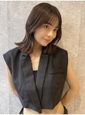 三軒茶屋_レディース_セミロング_ブラウン_レイヤー_くびれ巻き_