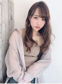 デザインカラー/シルキーベージュ/グレージュカラー/斜めバング