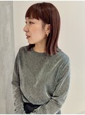 【YOKE】大人ボブ外ハネボブ短め前髪ピンクベージュ20代30代