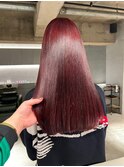 デザインカラーレイヤーカットウェットヘア夏オリーブベージュ