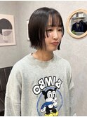 島田/顔まわり ミニボブ ブルーグレージュ 透明感 髪質改善 暗髪
