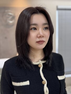 ジーナ 梅田茶屋町(Zina) ラベンダーグレージュ ×レイヤーカット