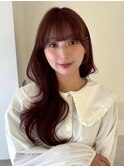 レイヤーカット ピンクブラウン ヨシンモリ 韓国レイヤー 20代