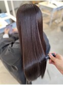 美髪パープルストレートロング