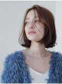 チョコグレージュ/20代30代大人かわいい/ミディアムレイヤー