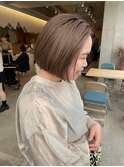 【MISATO】くすみベージュ_ワンレンボブ