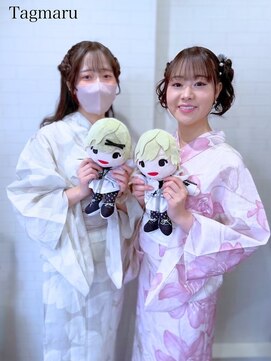 タグマル お友達と浴衣着付けヘアセット☆