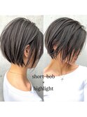 外国人風ショートボブ×ハイライト　n7.9.19