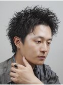 スパイキー仏陀パーマベリーショートアップバング