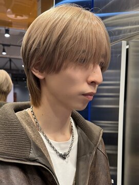 サンクマーケット 渋谷(cinq MARKET) メンズミルクティーベージュコンマヘアアッシュグレージュカラー