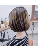 アンブレラカラー　ブリーチカラー　ボブ　ショートボブ