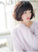 mod's姪浜/フルバングレッドブラウン小顔くせ毛風ボブパーマh