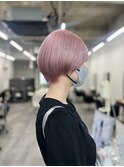 ハイトーンショート/ペールピンク/京都/河原町/三条/髪質改善