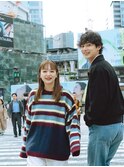透明感　韓国　小顔カット　ブラックアッシュ　美髪ケアカラー