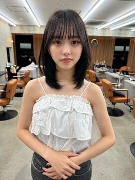 ガーデン 渋谷(GARDEN) くびレイヤー前髪ありイメチェンアンブレラカラーこなれミディ