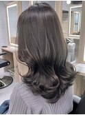 アッシュグレージュ×暗髪透明感カラー