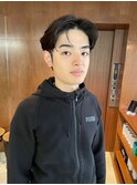 メンズセンターパート×アップバング 20代、30代