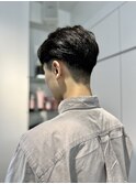 韓国マッシュニュアンスパーマダウンパーマブルーブラックメンズ