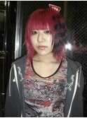 【kanami】ビビットピンク×shaggy bob