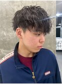 ホワイトメッシュ/ツイスト/ツイスパ/パーマ/メンズ/眉毛