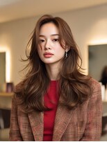 クレビアテン(CreBiA ten_)&nbsp;レイヤーカット/くびれ/透明感/顔まわりカット/コテ巻きカール